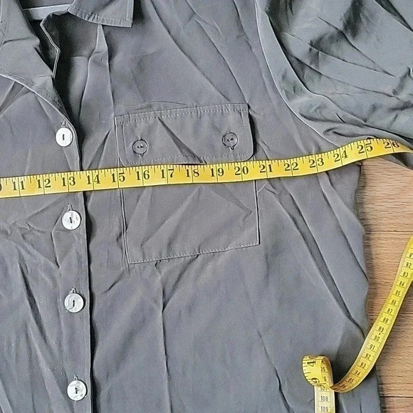 Maggie Sweet Safari Green Button up Blouse Size 1X Petite - Picture 2 of 6